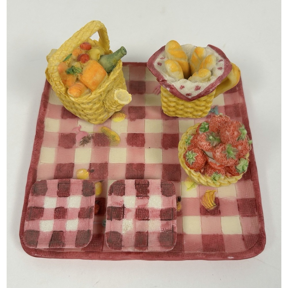VTG Cherished Moments? Miniature Picnic Fruit Teapot Tea Set 6 piece